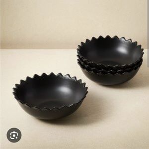 23oz 4pk Stoneware Pointed Sun Salad Bowls Black - Opalhouse